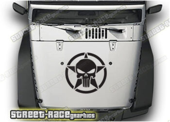 Jeep Wrangler bonnet / hood stickers 020 :: PUNISHER