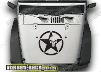 Jeep Wrangler bonnet / hood stickers 021 :: PUNISHER