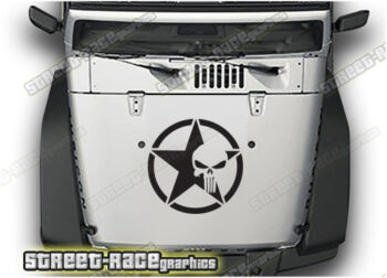 Jeep Wrangler bonnet / hood stickers 022 :: PUNISHER