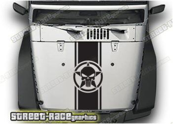 Jeep Wrangler bonnet / hood stripes 027 :: USMC PUNISHER