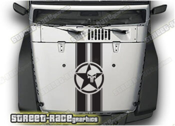 Jeep Wrangler bonnet / hood stripes 030 :: USMC PUNISHER