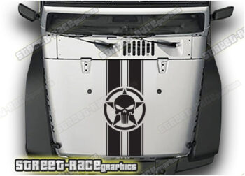Jeep Wrangler bonnet / hood stripes 031 :: USMC PUNISHER