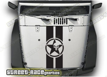 Jeep Wrangler bonnet / hood stripes 034 :: USMC PUNISHER
