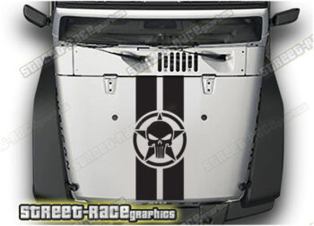 Jeep Wrangler bonnet / hood stripes 035 :: USMC PUNISHER