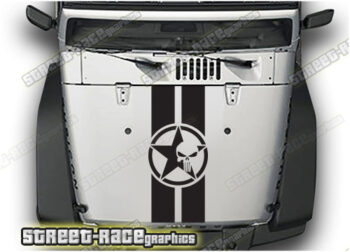 Jeep Wrangler bonnet / hood stripes 036 :: USMC PUNISHER