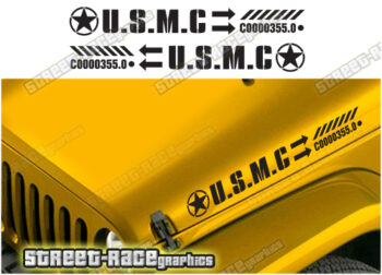 Jeep Wrangler bonnet / hood stripes 042 :: USMC