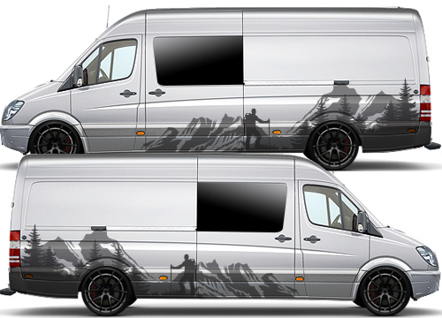 VW Crafter MK1 camper van graphics 166 - MOUNTAINS