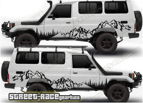 Toyota Land Cruiser 70 series 018 - Mountain adventure overland graphics