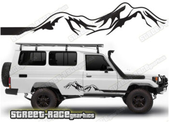 Toyota Land Cruiser 70 series 063 - mountain adventure racing stripes