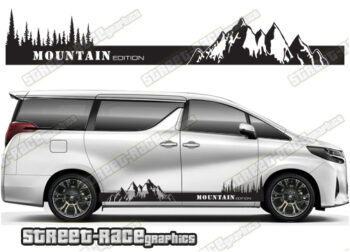 Toyota Alphard racing stripes 022 - Mountains