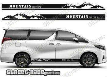 Toyota Alphard racing stripes 024 - Mountains