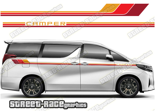 Toyota Alphard racing stripes 029 - Retro Camper