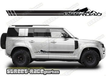 Land Rover Defender 110 064 - off road racing stripes