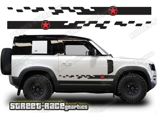 Land Rover Defender 90 055 - racing stripes