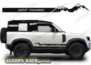 Land Rover Defender 90 061 - off road racing stripes