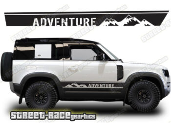 Land Rover Defender 90 062 - mountain adventure racing stripes