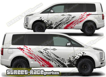 Mitsubishi Delica large graphics 003 - mud splatter