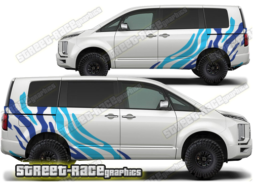 Mitsubishi Delica large graphics 007 - Tiger stripes