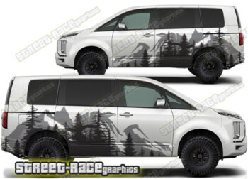 Mitsubishi Delica Campervan graphics 035 - Mountain landscape