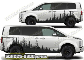 Mitsubishi Delica Campervan graphics 038 - Forest landscape