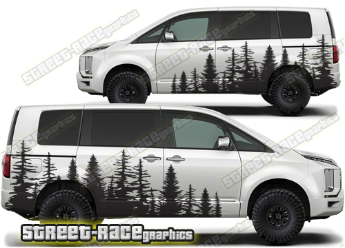 Mitsubishi Delica large graphics 039 - Forest landscape