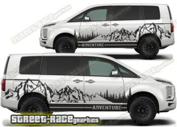 Mitsubishi Delica Campervan graphics 042 - Mountain adventure
