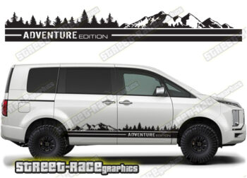 Mitsubishi Delica racing stripes 023 - Mountains