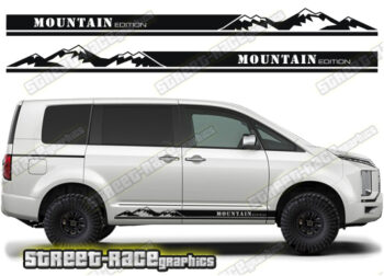 Mitsubishi Delica racing stripes 024 - Mountains