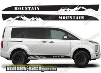 Mitsubishi Delica racing stripes 025 - Mountains