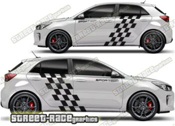 Kia Rio large graphics 026 - Racing flags