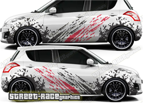 Suzuki Swift large racing graphics 001 - mud splatter