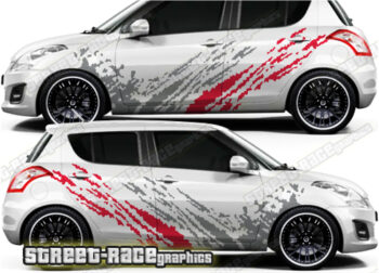Suzuki Swift large racing graphics 003 - Mud splatter
