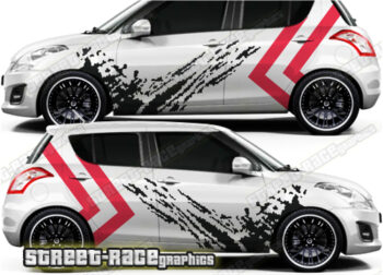 Suzuki Swift large racing graphics 005 - Mud splatter