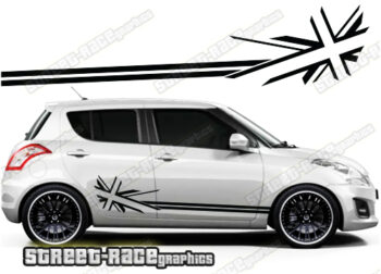 Suzuki Swift side racing stripes 024 - Union Jack