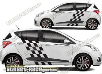 Hyundai i10 large graphics 026 - Racing flags