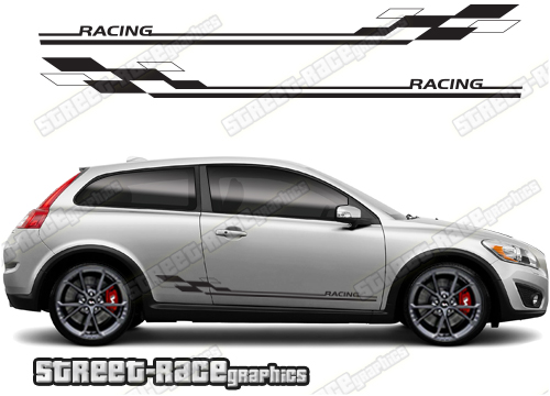 Volvo C30 racing stripes 004