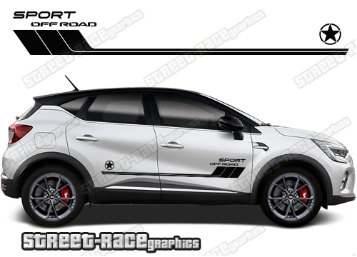 Renault Captur 065 - off road 4x4 racing stripes