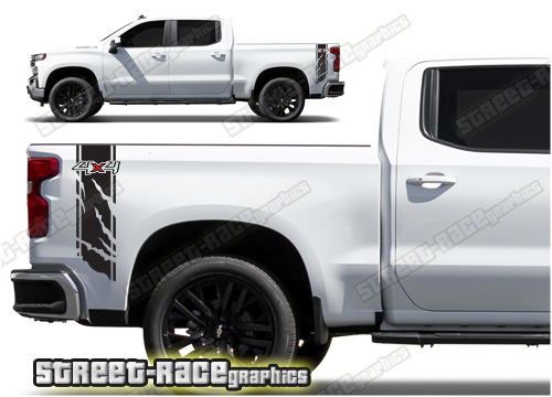 Chevrolet Silverado bed stickers 005