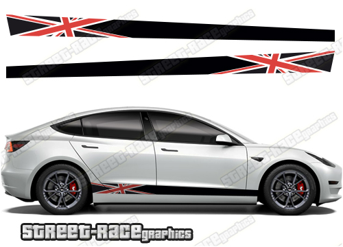 Tesla Model 3 racing stripes 024 - Union Jack