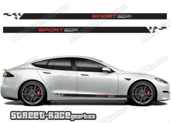 Tesla Model S racing stripes 016