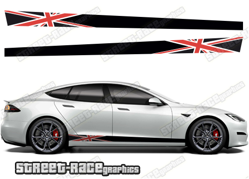 Tesla Model S racing stripes 024 - Union Jack