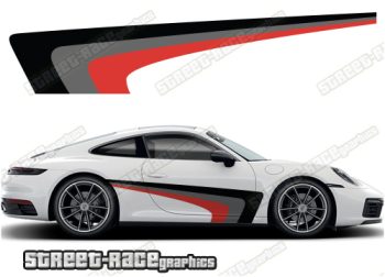 Porsche printed side racing stripes 008