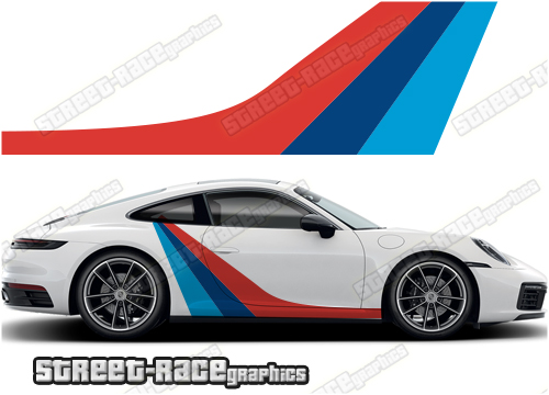 Porsche printed side racing stripes 009