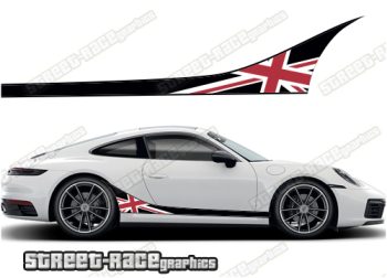 Porsche printed side racing stripes 013 - Union Jack