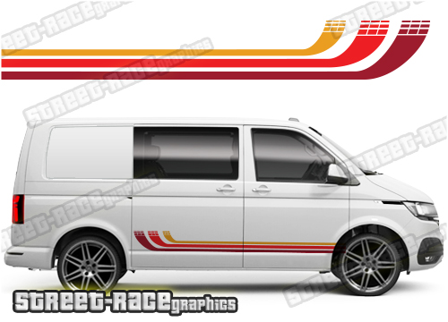 VW transporter stickers 150 - Retro stripes