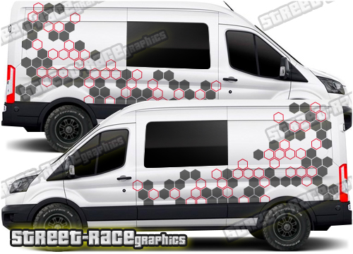 Ford Transit camper van graphics 178 - Honeycomb