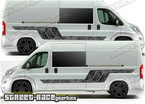 Ducato - Relay - Boxer camper van graphics 212 - Topographic contours