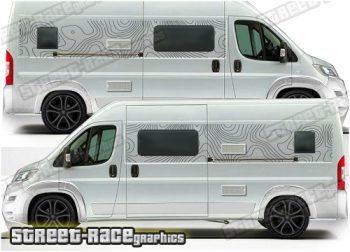 Ducato - Relay - Boxer camper van graphics 214 - Topographic map contours
