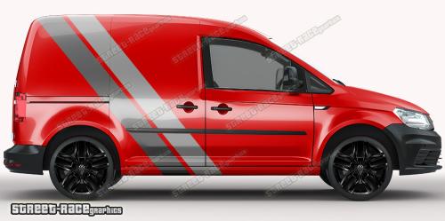 Mid grey & dark grey on a red car