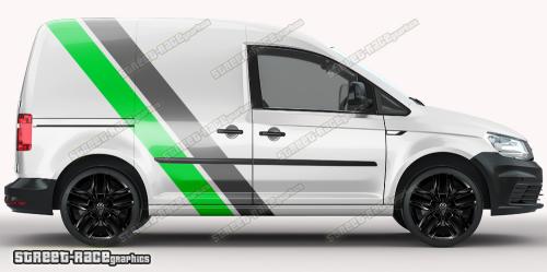 Dark grey & light green on a white car
